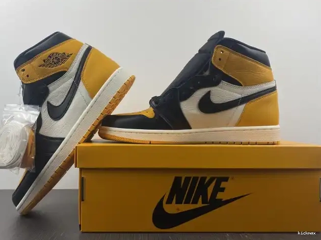 Rep MAX Yellow OG Jordan 1 555088-711 Toe High Air 0615